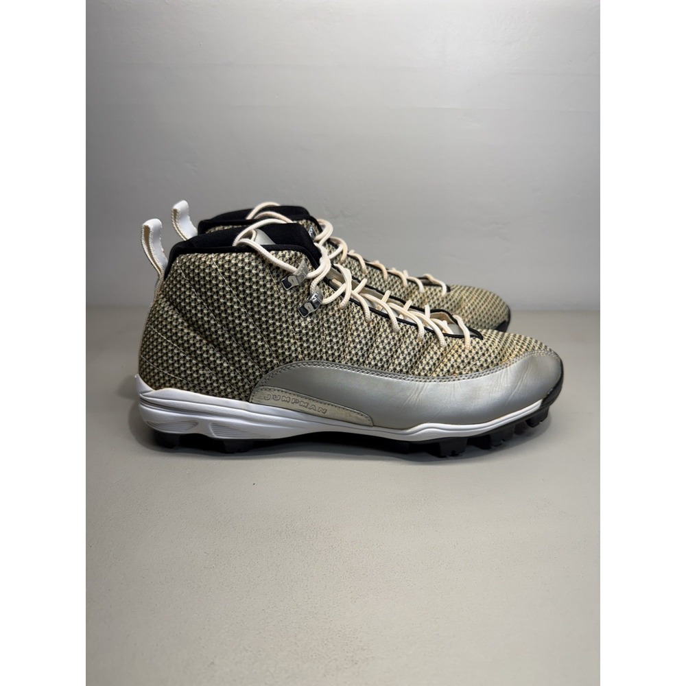 Nike Air Jordan 12 Retro MCS Baseball Grey White Plastic Cleats Men's Sz 13